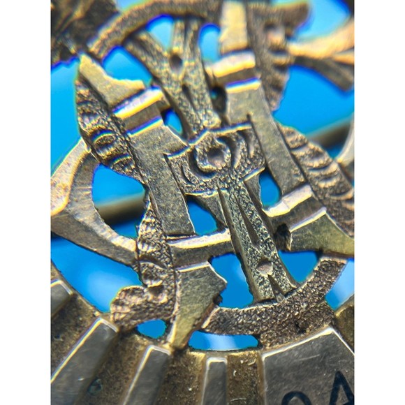 14 karat Antique Victorian Monogram class 94 Brooch , Cloak / Sash Pin - Picture 6 of 12